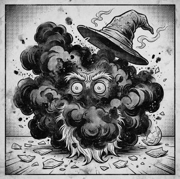 An explosion in the next panel.